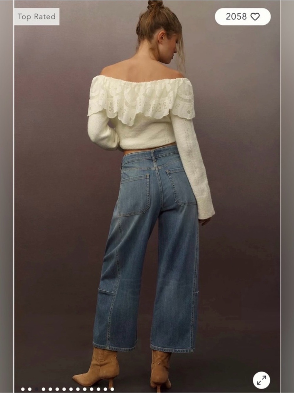 Pilcro Kenna Blue Denim Jeans - Barrel Relaxed Fit - Picture 5 of 5